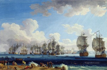  navales Obras - Jacob Philipp Hackert Die Schlacht von Cesme 1770 Batallas navales